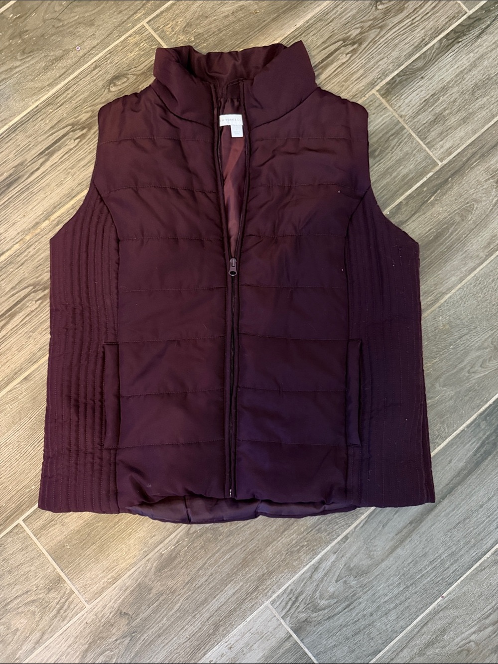 New York & Company Plum Quilted Puffer Vest
